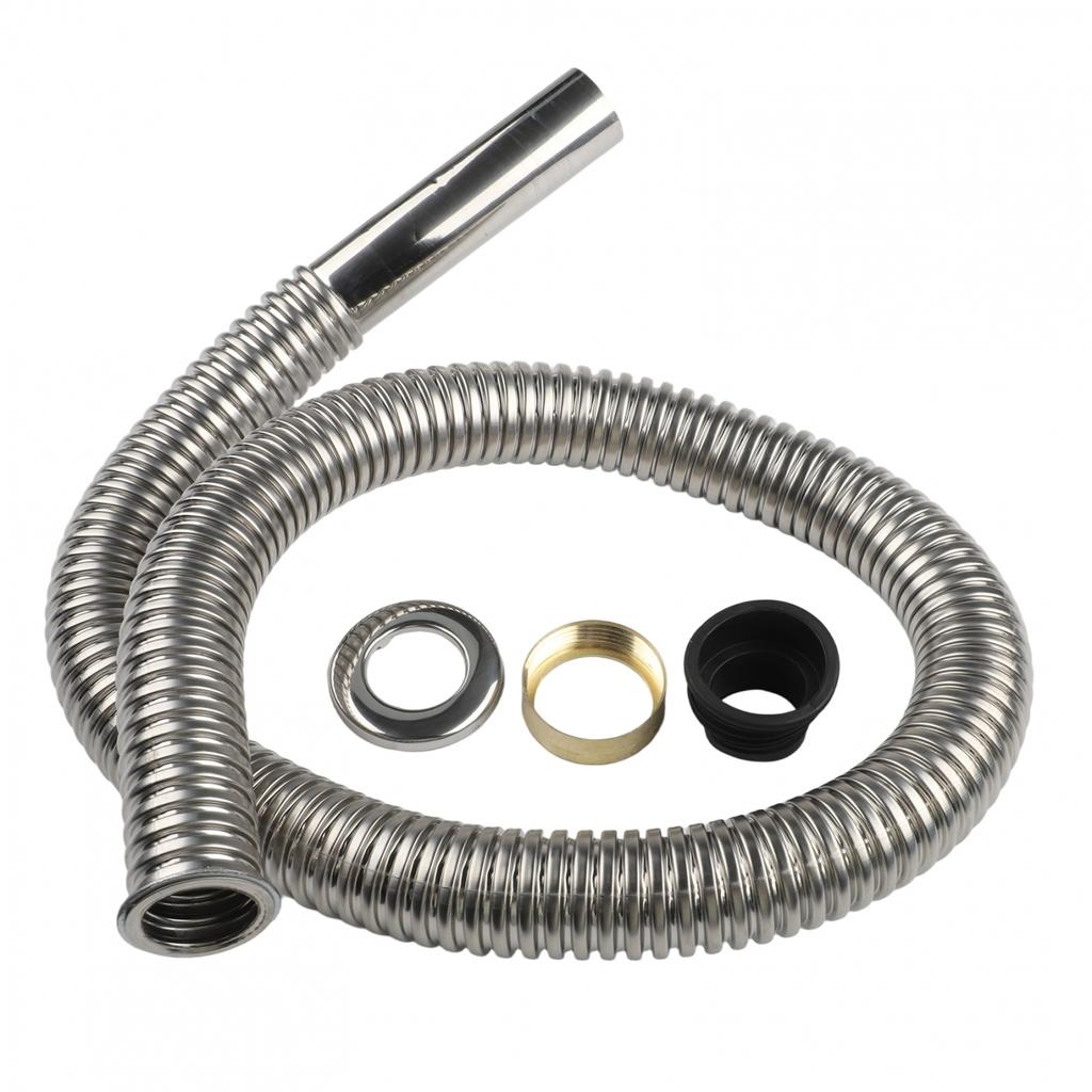 Bathroom 120/150cm Stainless Steel Sink Siphon Waste Drain Flexible Pipe Hose