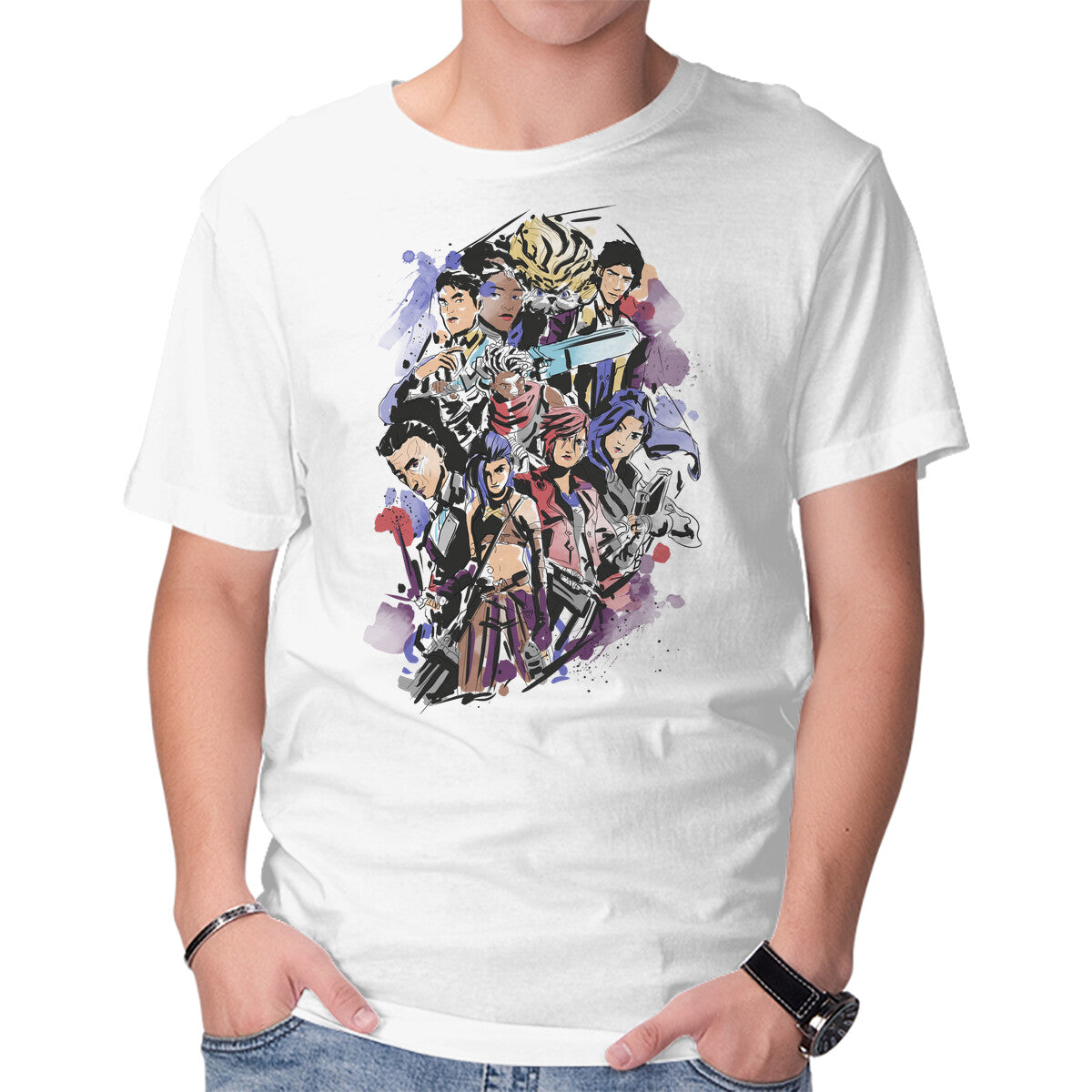 Unisex Crew Neck T-Shirt Water Arcane Graphic Short Sleeve Casual Tee XXXXL