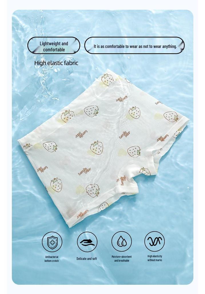 Soft and Comfortable Ice Silk Boxer Briefs for Girls - Perfect for Toddlers and Elementary Students