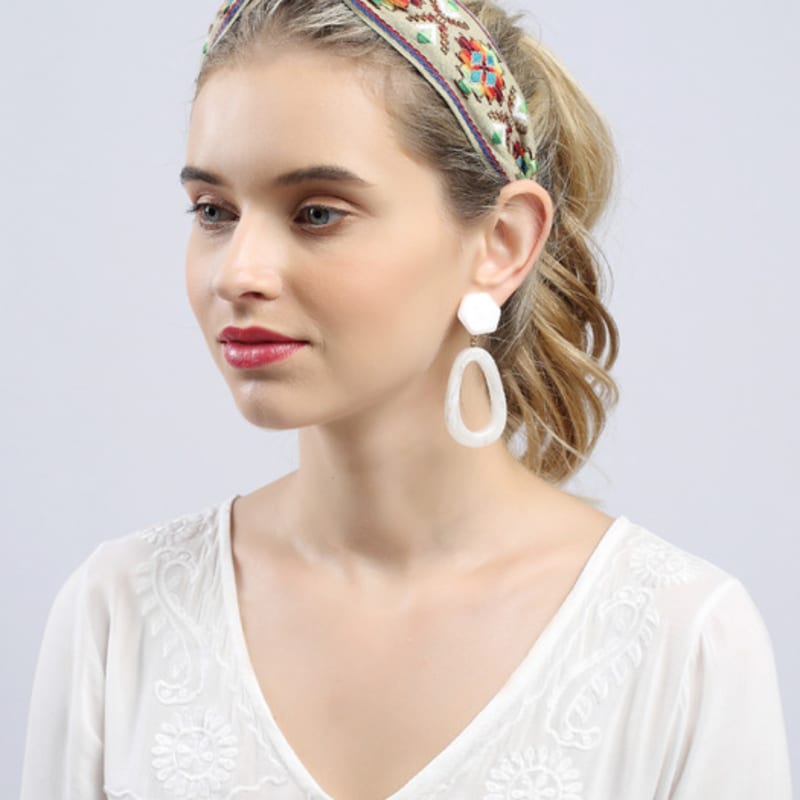 LALA Bohemian Imported Lace Hairband L-Beige