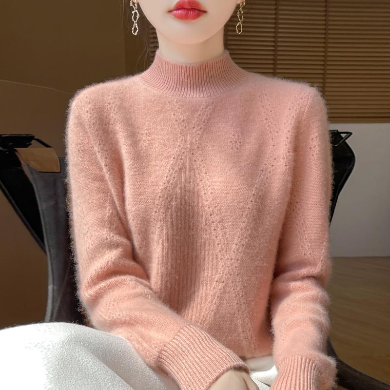 Dámský kašmírový svetr Kašmír Qinghe 30% kašmír 70% vlna podzimní a zimní pulovr hřejivý a módní