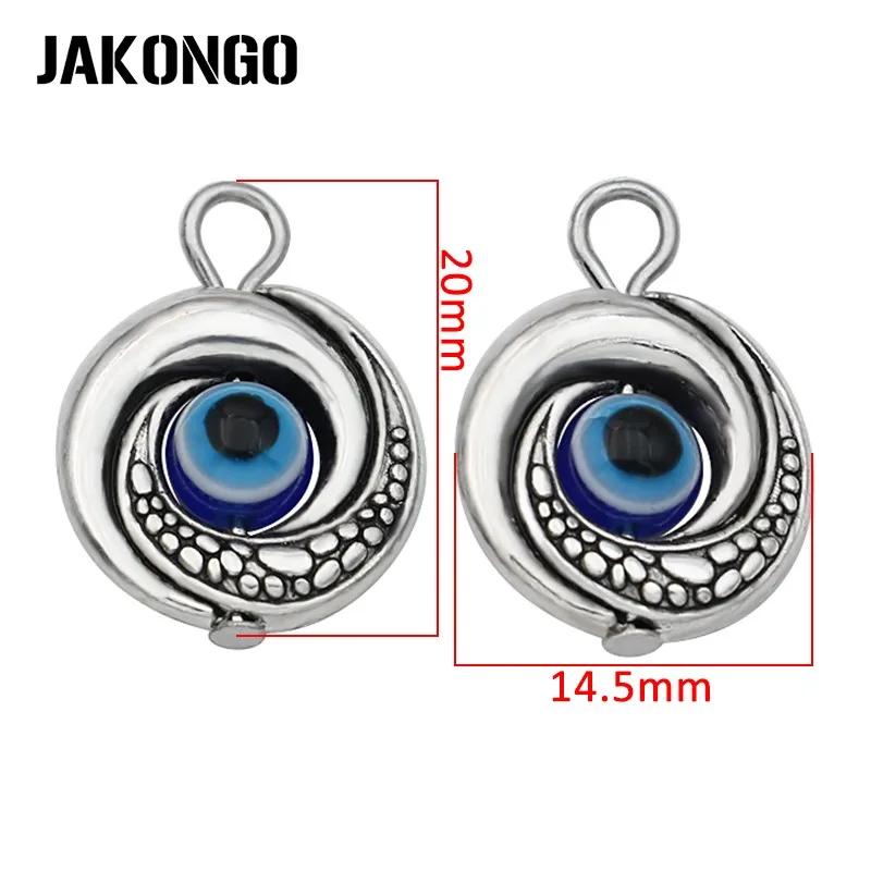 10Pcs Tibetan Silver Evil Eye Charms Pendants For Jewelry Making Bracelet Accessories Diy Craft 20X15Mm