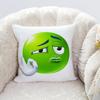 Green Face Little Mung Bean Funny Pillow Cover, Zippered & Removable Washable, Home Bedroom Bedside Cushion Cover