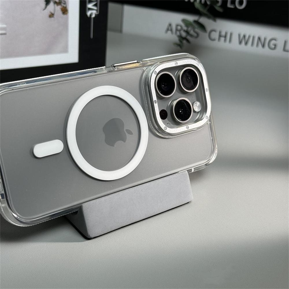 Transparent For Magsafe Magnetic Wireless Charge Phone Case For iPhone 16 14 11 12 13 15 Pro Max Hybrid Armor Protection Cover