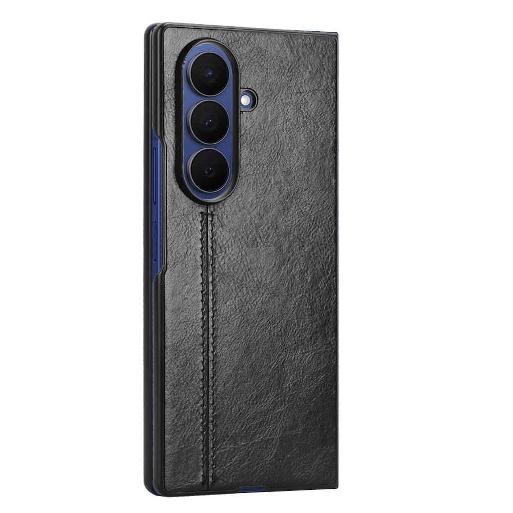 For Samsung Galaxy Z Fold7 5G Case Stitching Line PU Leather Coated PC Phone Cover
