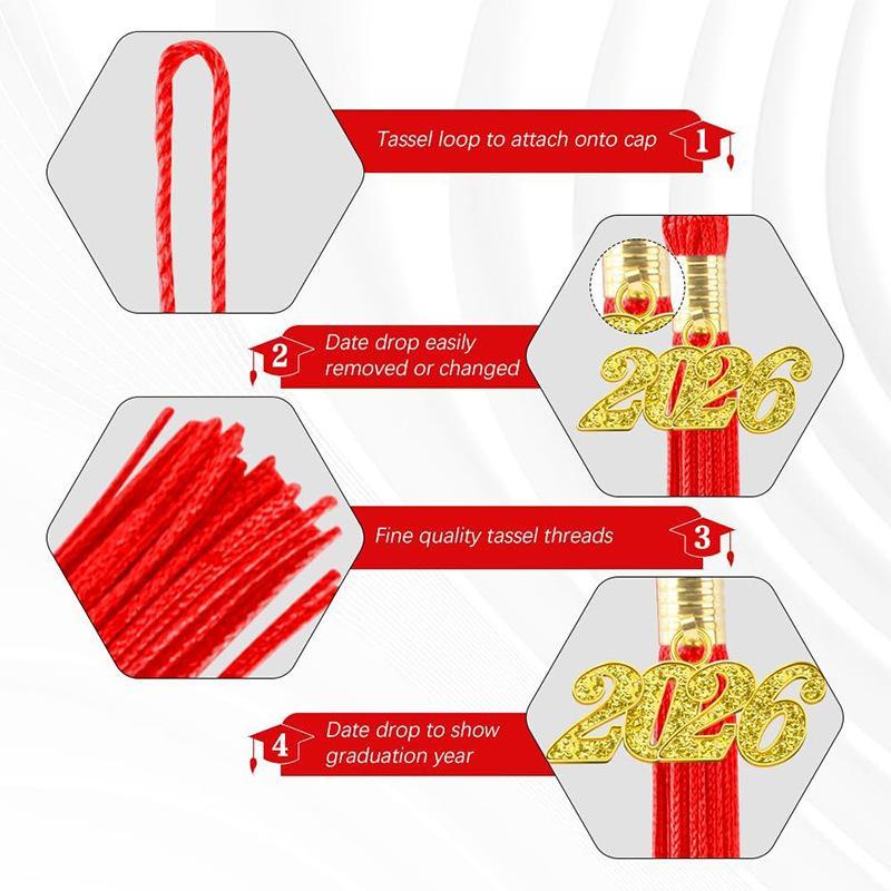 2026 Polyester Alloy Academic Tassel Hanging 10 Colors Pure Color Charm Pendant Diy Crafts Style Student Dress Up Tassel