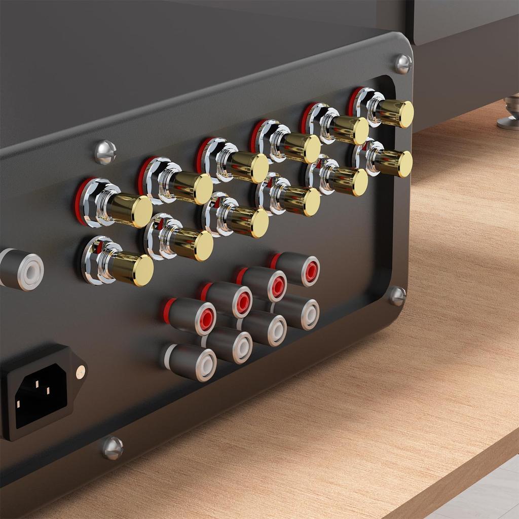 Preffair RCA Protective Set of 8 Caps, Gold-Plated Brass,