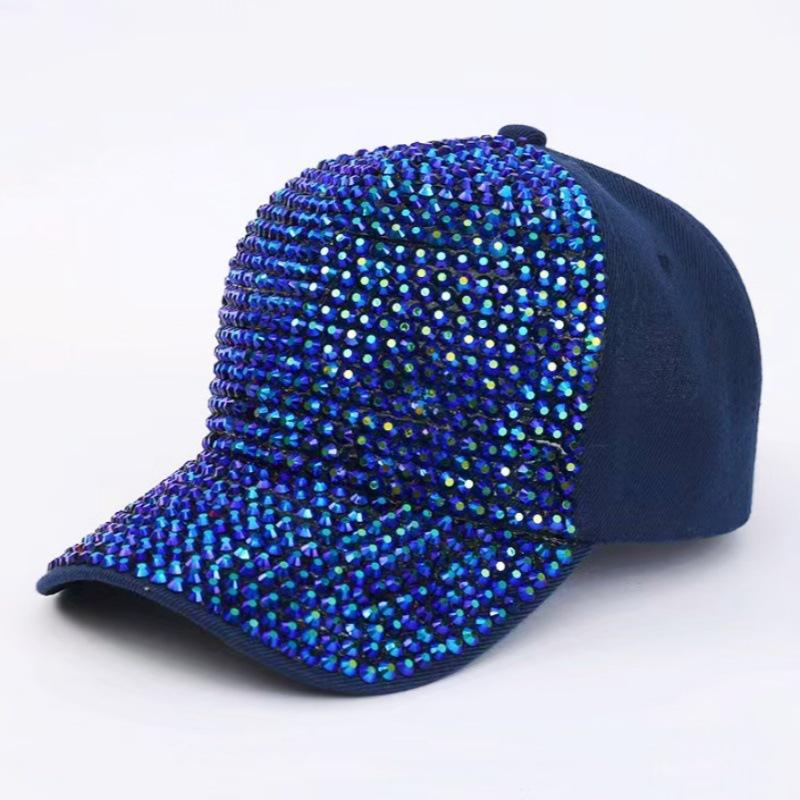 Retro Women's Rhinestone Baseball Cap: Stylish Travel Sunscreen Hat