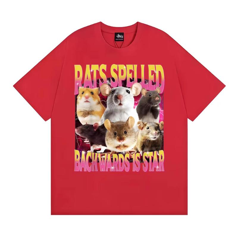 Rats Spelled Backwards Is Star Funny Rat Meme T Shirts Wounisex Retro Humor Short Sleeve Tshirts Oversized Tshirt