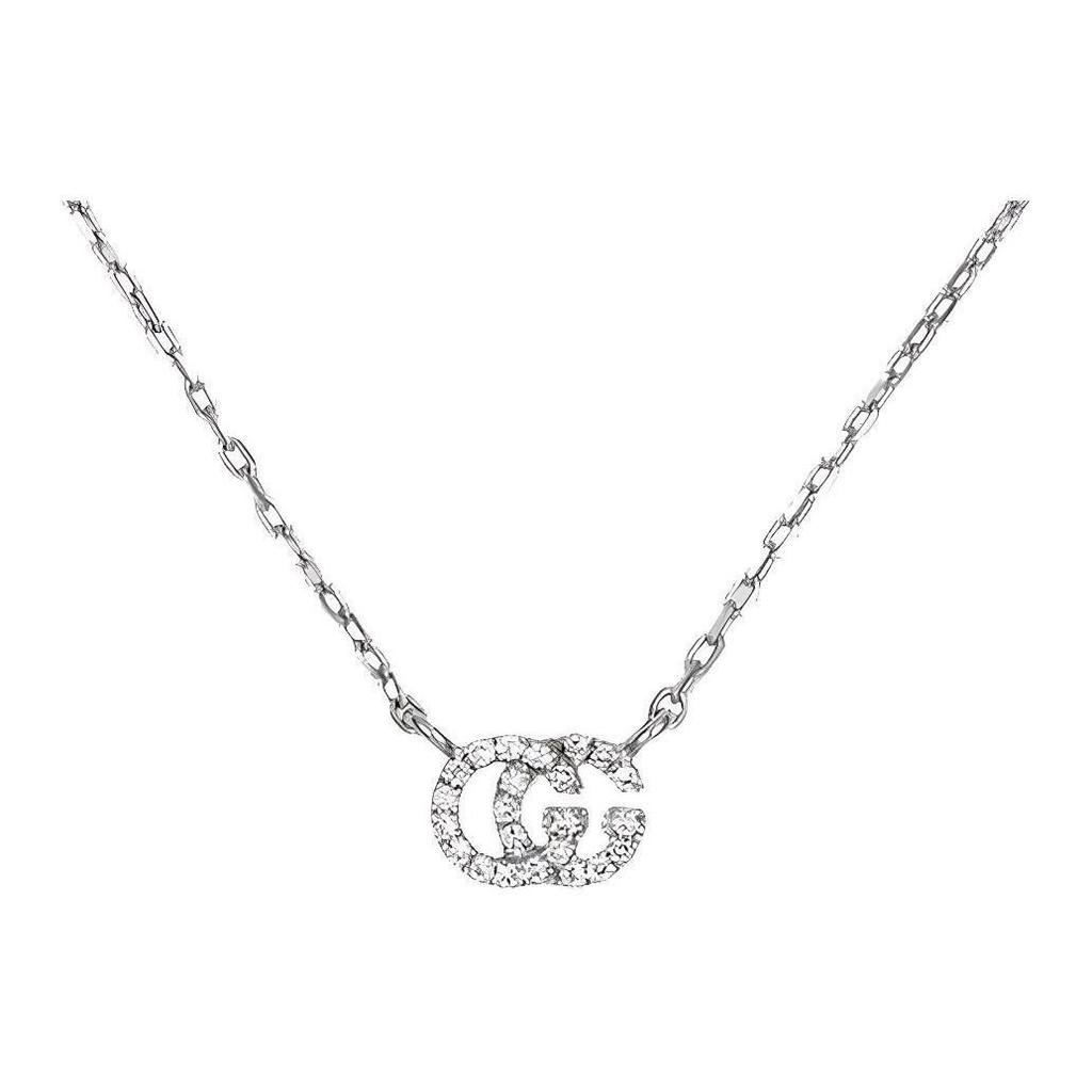 Gucci GG Running 18K White Gold, Diamond Necklaces Unisex 479231-J8540-9066