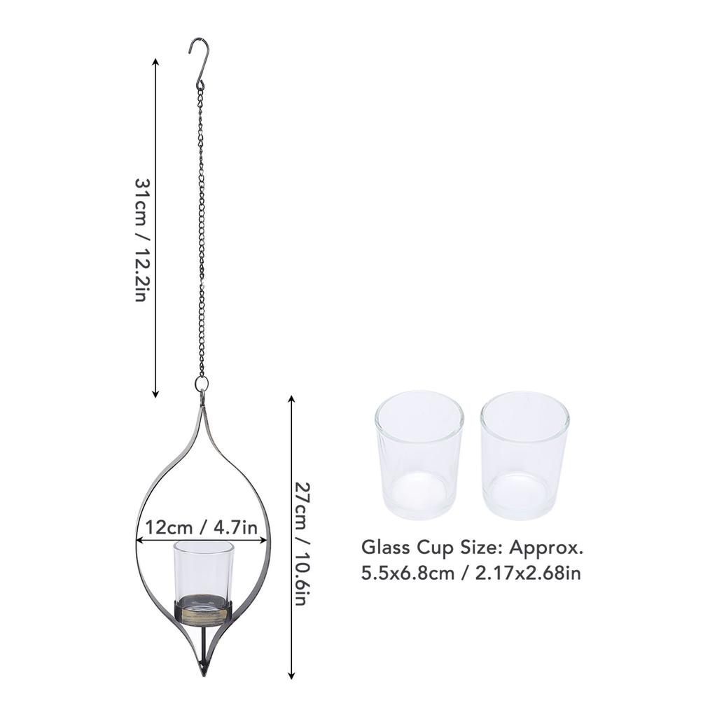 2 Stück Metall Hängekerzenhalter Vintage Dekorative Eisen Wandkerzenleuchter Teelichthalter