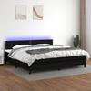 VidaXL Slat Bed Base with Mattress and LED, Upholstered Bed with Headboard, Double Bed, Adult Bedroom Bed, 3133103
