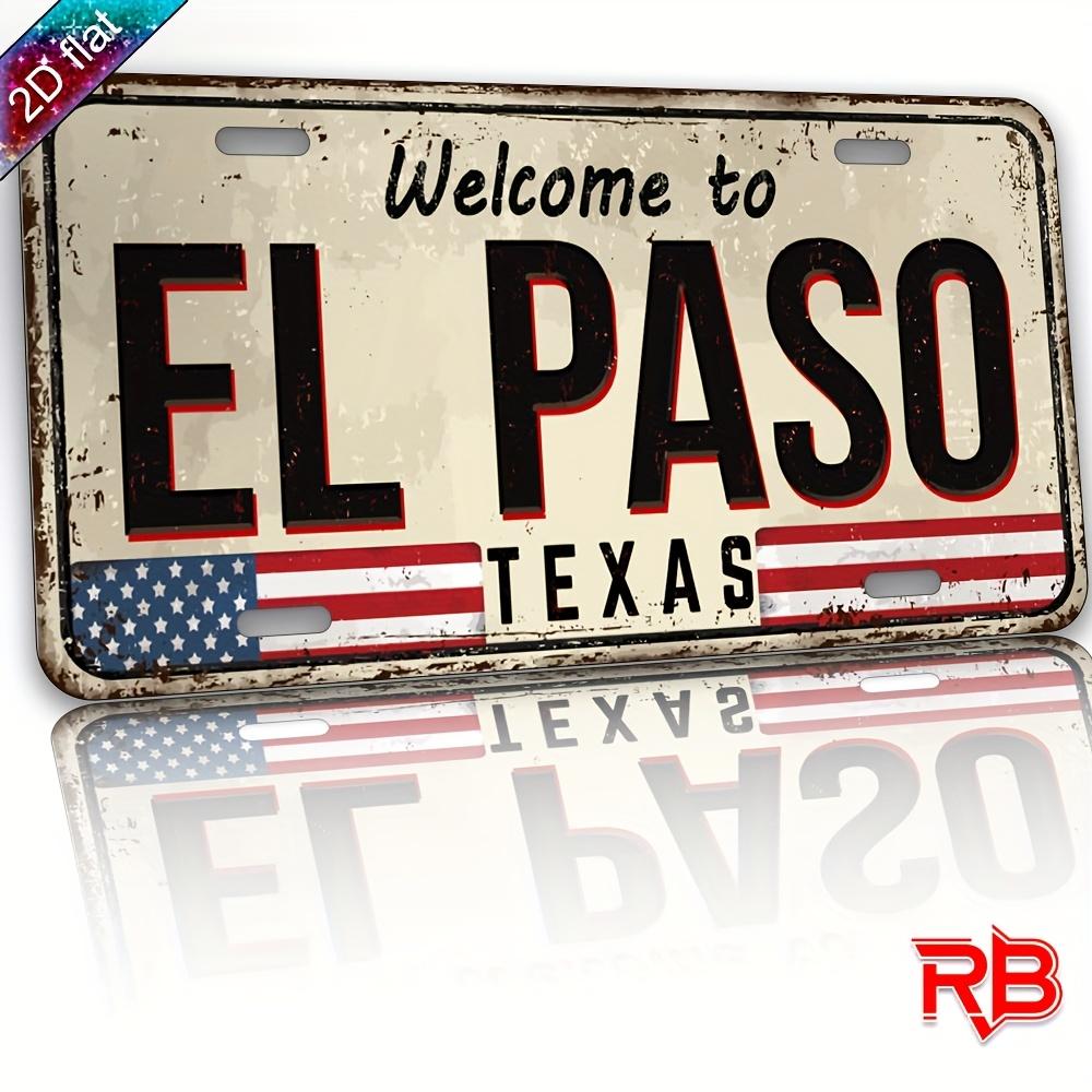 Texas AA The Lone Star State Map Vintage License Plate Style Aluminum Metal Sign Retro Western USA Patriotic Wall Art Decor