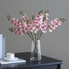 Artificial Moth Orchids 2 Fork Realistic Fake Silk Flower Wedding Party Home Office Table Centerpiece Faux Phalaenopsis Floral Branch Decoration