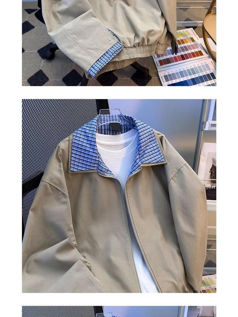 2025 Herbst Miu Stil Khaki Harrington Retro Zweiteilig Collegejacke für Damen