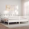 VidaXL Bed Frame with Headboard White 200x200 Cm Solid Wood 3195177