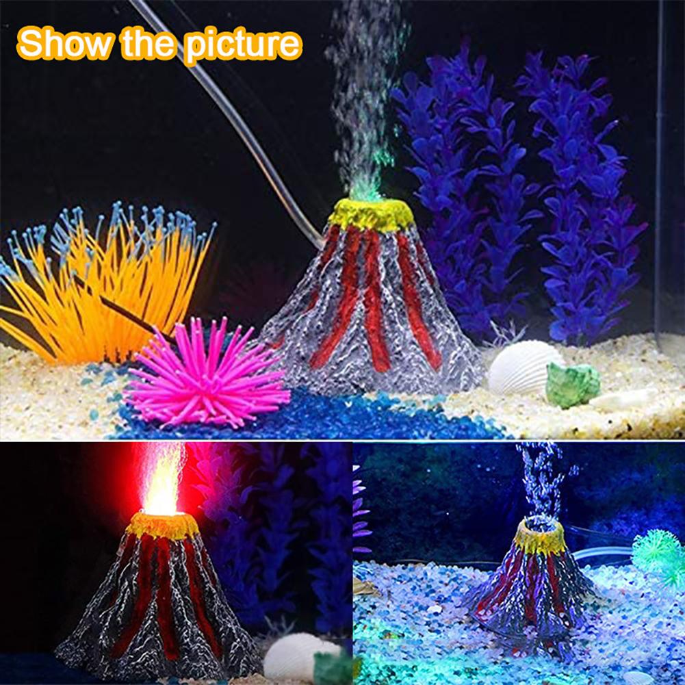 קישוטי הר געש מלאכותיים משאבת חמצן אבן בועות אוויר ערכה קישוט סימולציה לאקווריום מיכל דגים