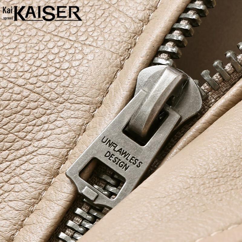 KAISER Men's Stand-Collar Lambskin Leather Jacket