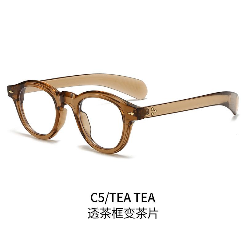 New Oval Sunglasses For Women & Men  Light-Sensitive Pc Frames Trendy European & American Style Shades