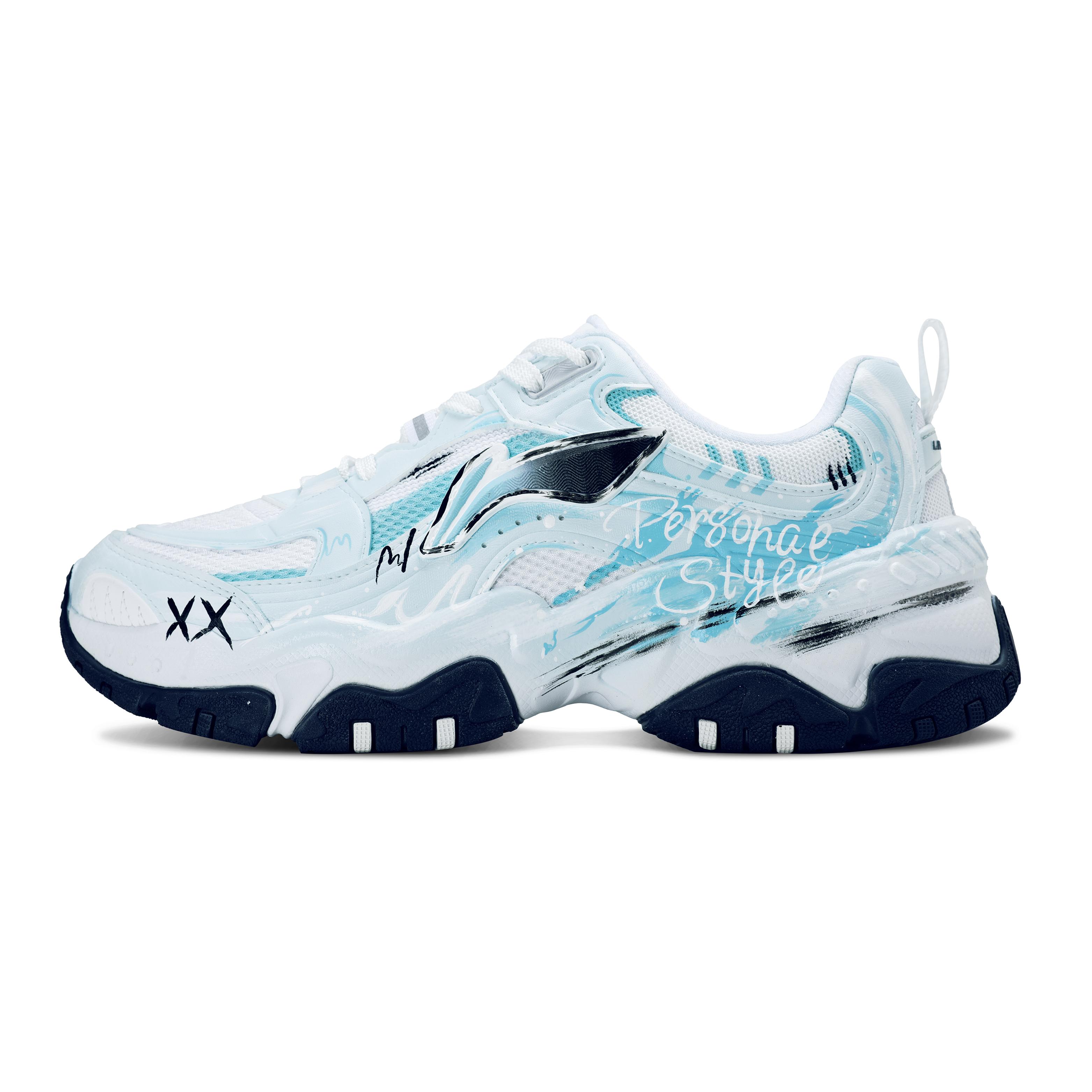 

Li Ning Скользкие, износостойкие, увеличивающие рост, низкие, повседневные кроссовки для мужчин Maris Sal Ледяной синий AGCV127-3(Команда934-) 39