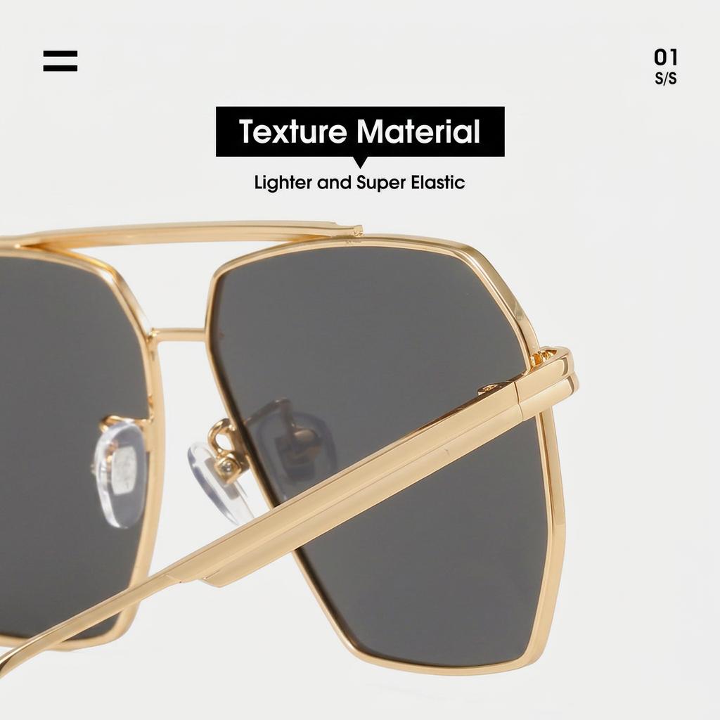 Double Bridge Sunglasses Unisex Large Frame Sun Glasses Metal Frame Eyewear Polarized Polarized Eyeglasses For Cycling Outdoor