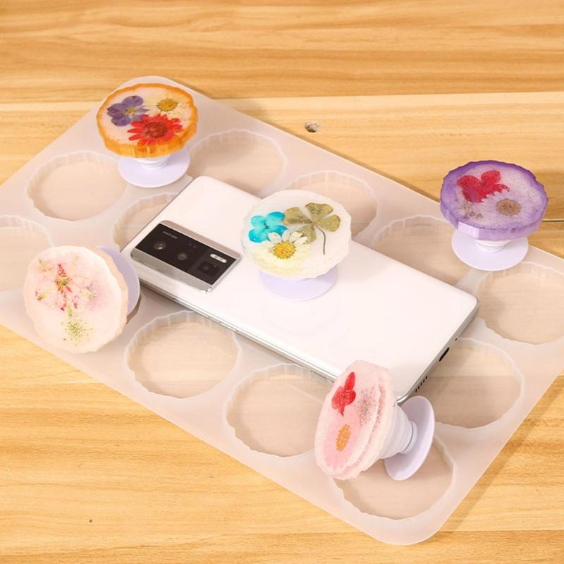 Phone Grip Silicone Mold Resin Badge Reel Mold Jewelry Casting Mold Phone Socket