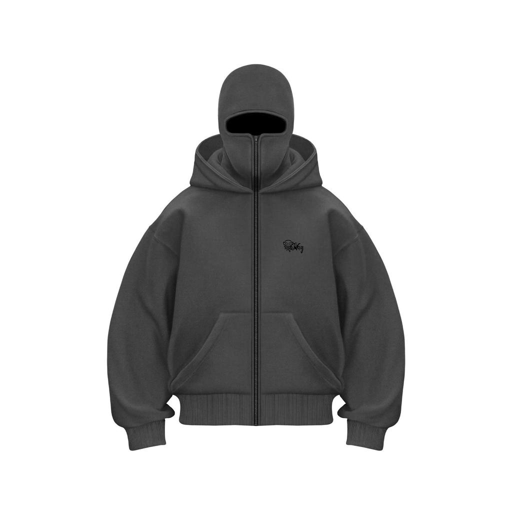 2025 Unisex Double-Head Zipper Hooded Sweatshirt with Loose Double-Hood Design