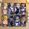 Cartoon S-Sailor M-Moons Phone Case For Samsung S26,S25,S24,S23,S22,S21,S20,Plus,Fe,Lite,Others Black Cover