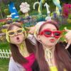 New Candy-colored Cat's Eye Sunglasses Street Fashion Dance Funny Personality Glasses Unisex Fashion Lip Sunglasses.