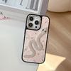 Silver Snake Rhinestone Mobile Phone Case Is Suitable For Apple 17Promax Solid Color Leather Iphone16 Light Luxury Fashion 15Plus