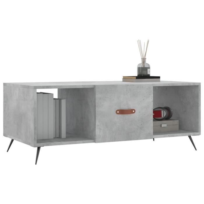 VidaXL Table basse gris béton 102x50x40 cm bois d'ingénierie 829272