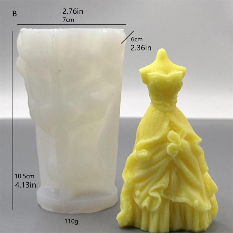 Silicone Molds Wedding Dress Candle Molds Epoxy Resin Molds Castings Molds Plasters Molds for Home Decoration