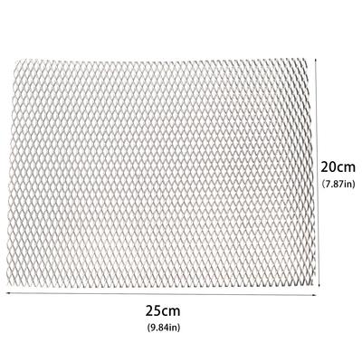 25x20cm Aluminum Mesh Small Grid Diamonds Shaped Mesh Decorative Screen Lampblack Filter Car Grill Mesh Sturdy Metal Mesh Sheets