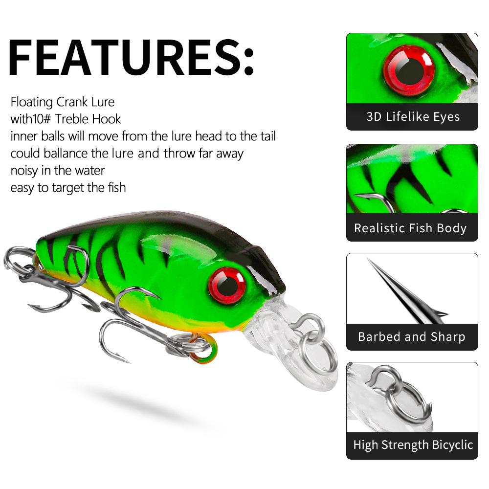 4.5cm Lure Bait Little Fat Plastic Hard Bait 3.5G  Bionic Bait Lure Rock Bait