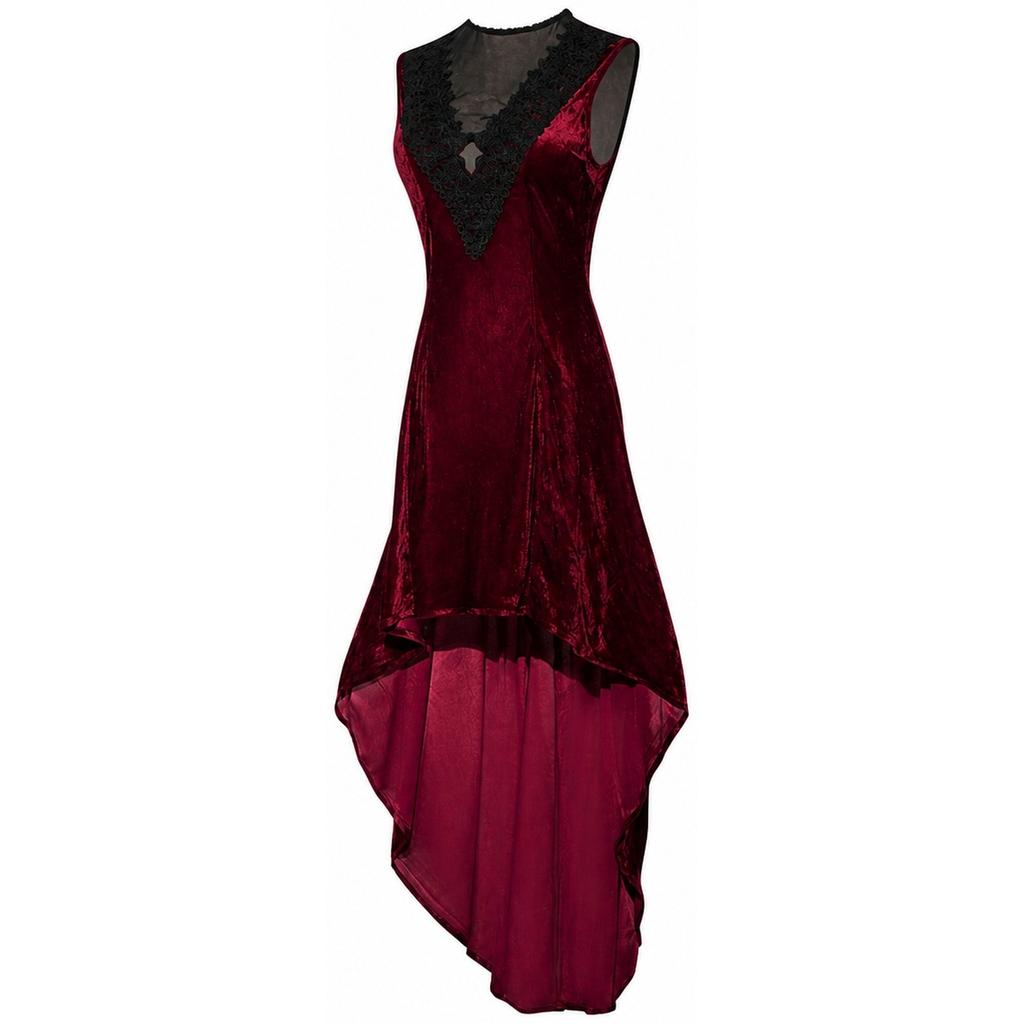 Women's Gothic Velvet Dress Costume for Halloween Party
