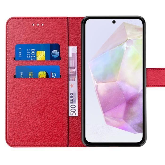Coque de protection - PROSHOP - pour Samsung Galaxy A35 5G - Antichoc - Cuir Synthétique - Rouge