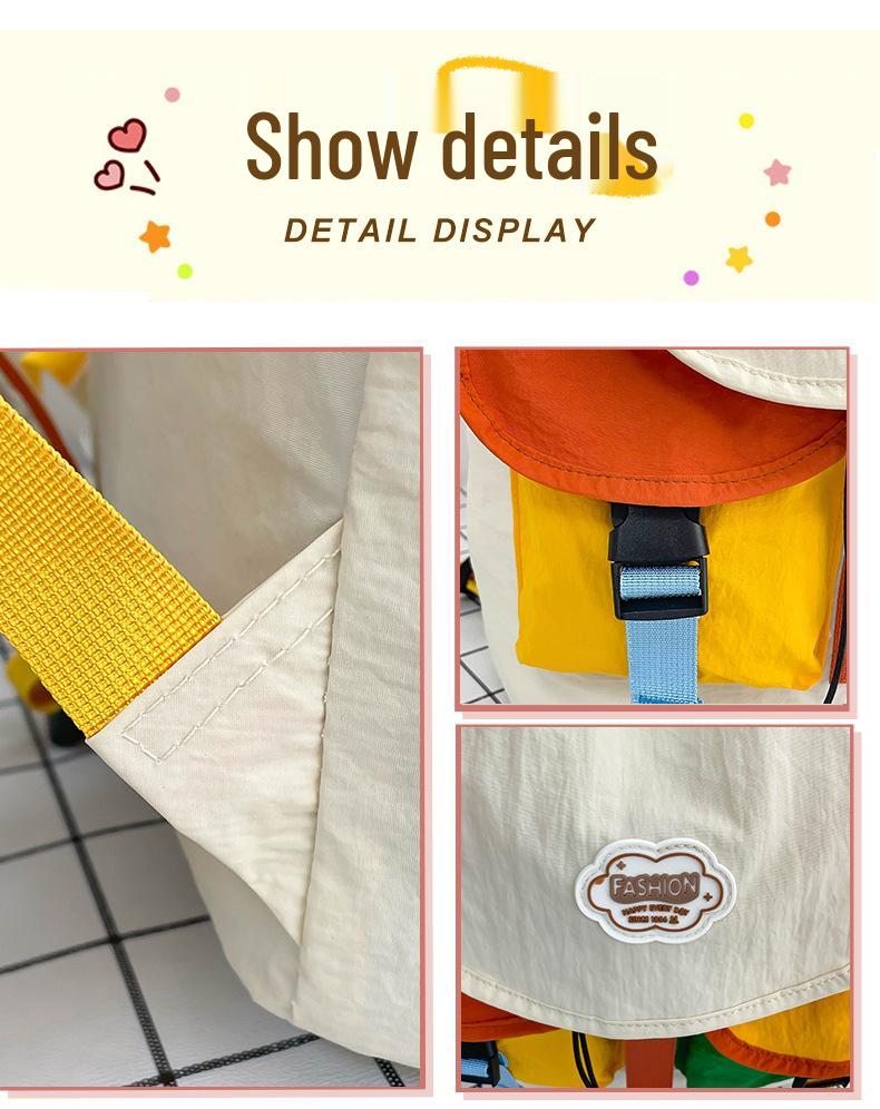 Colorblock Rucksack - Damen Doppel-Schultertasche für Studenten, Trendig und Geräumig für Schule und Hochschule