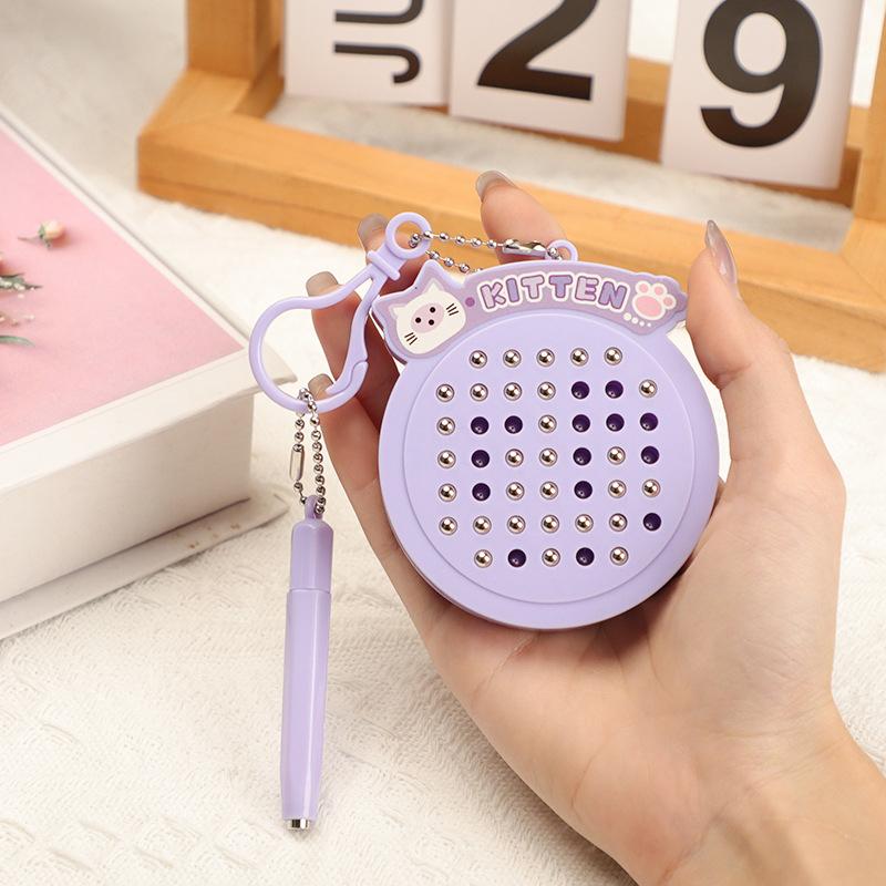 Non-Toxic Cute Cartoon Steel Ball Drawing Board Kawaii Doodle Toy For Kids Couple Bag Charm Pendant Fun Birthday Gift For Children