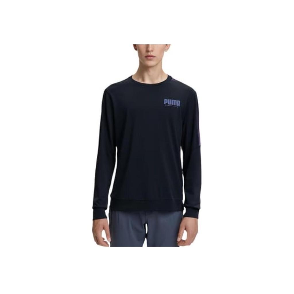 Puma Letter Print Crew Neck Casual Sports Sweatshirt Men Sweatshirt Black 848239-01