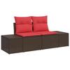 4 Piece Brown Garden Sofa Set with Cushions