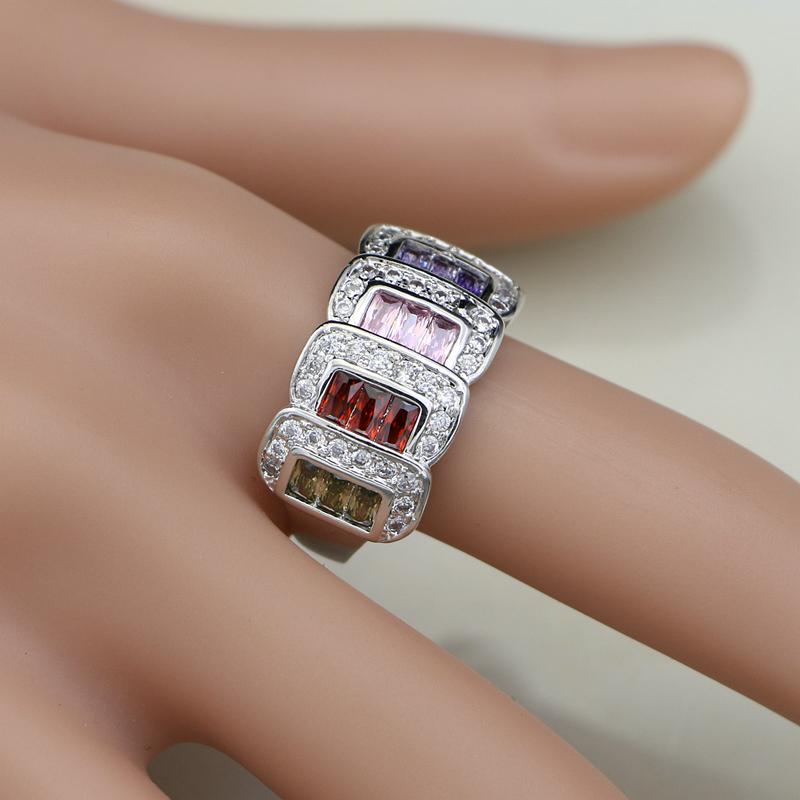 Silver Color Bridal Jewelry Cubic Zirconia Beads Jewelry Sets For Women Wedding Accessories