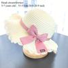 Girls 2pcs Straw Hat Solid Color Outdoor Travel Sun Hat Floral Fisherman Style Children's Fashion Accessory for Girls