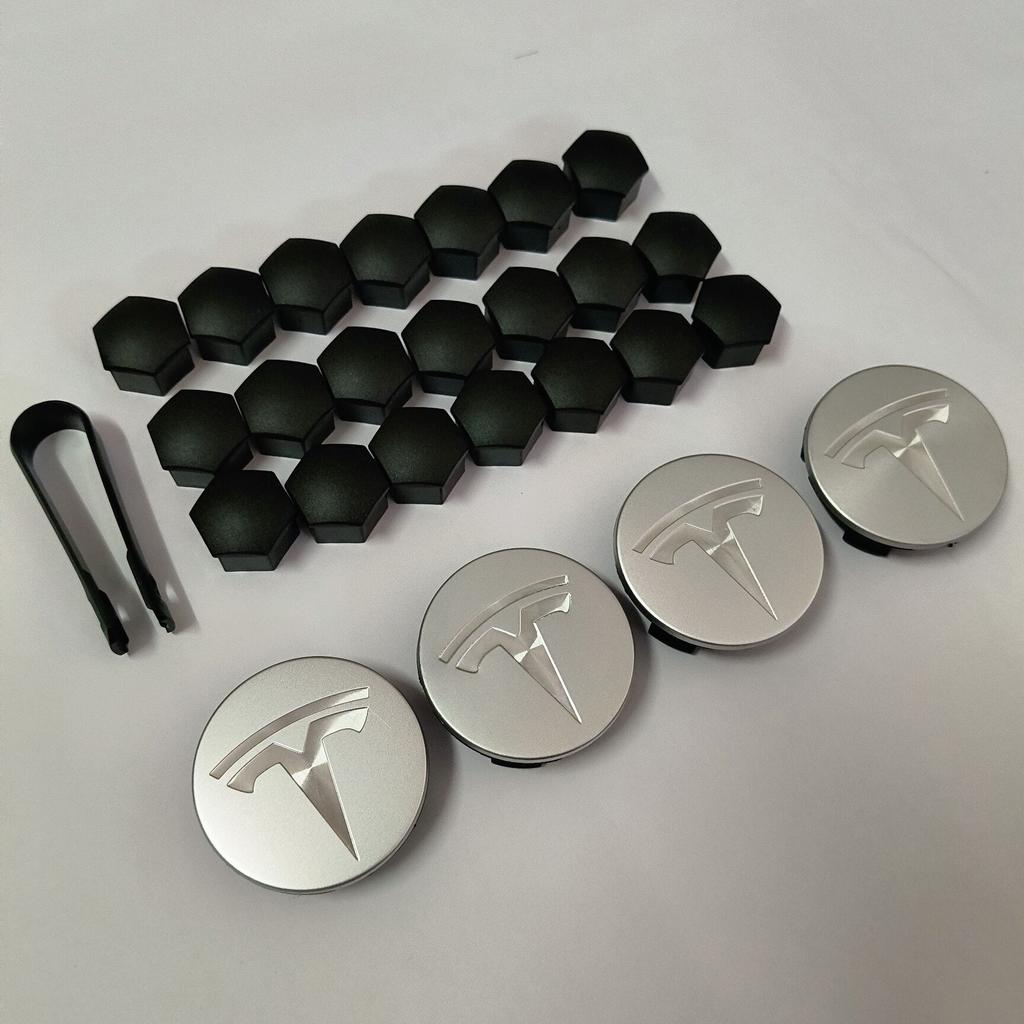 4PCS 25PCS 56mm for Tesla Model 3 Y S/X new Model Y Juniper Car Wheel Center Hub Decorative Caps Badge Lug Nut Protective Cover