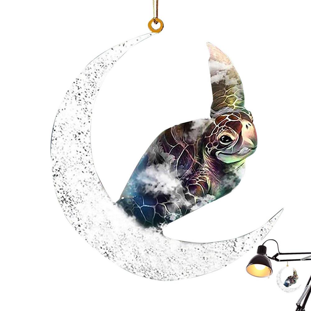 

Christmas Tree Decorations Animal Hanging Ornament Sitting On The Moon Animal Pendants Car Rearview Mirror Hanging Ornaments