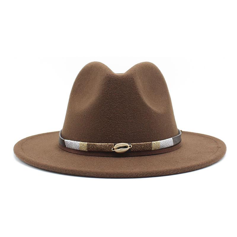 Spring Simple Casual Warm Woolen Top Hat Versatile British Belt Jazz Hat Men'S Hat
