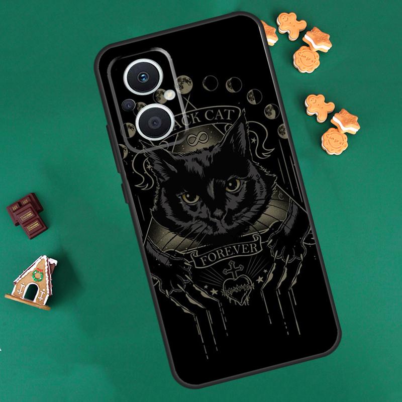 Witchcraft Halloween Cat Dark Case For OPPO Reno 14 F 13 12 11 10 Pro 8T 8 7 Lite Cover For OPPO Find X8 X6 X5 X9 Pro Coque
