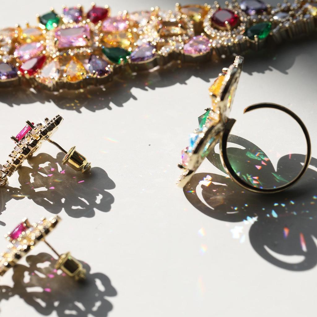 Bo Xin Yun Luxury Jewelry Set: Elegant Necklace, Ring, and Earrings