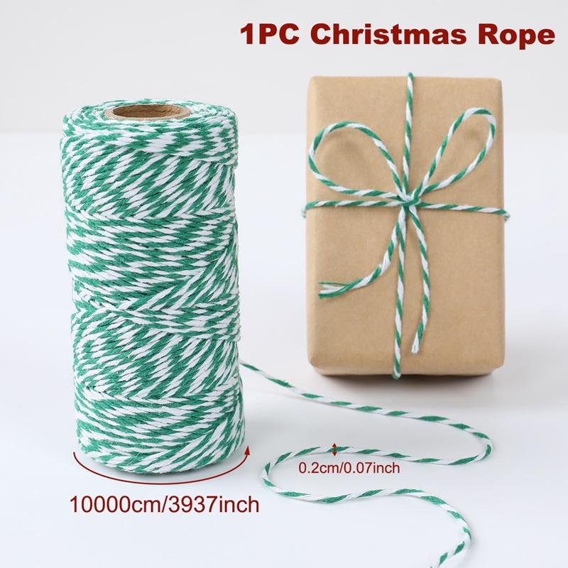 Christmas Cotton Cords Rop Twines Merry Christmas Decor For Home 2025 Navidad New Year Gifts Decor Packing Craft Wrapping Gift
