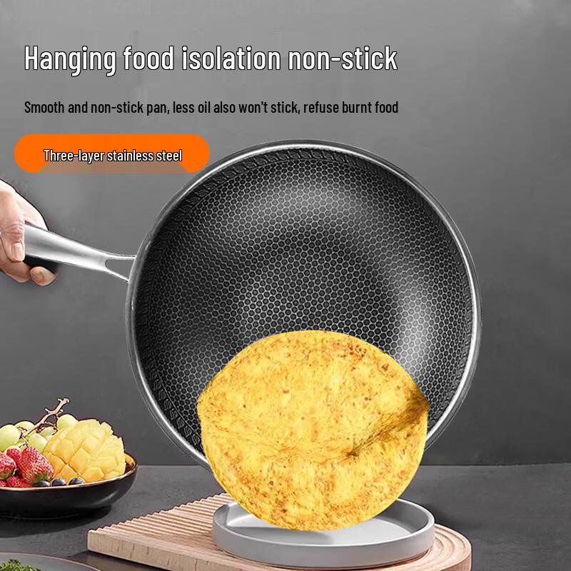Wutuo 3-Layer Stainless Steel Non-Stick Frying Pan
