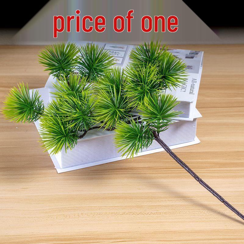 Artificial Pine Bonsai with Juniper Branches and Dried Flowers
